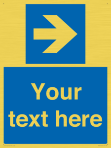 Custom Directional signage blue right arrow 